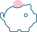 tirelire cochon avec une pièce de monnaie